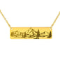 Mountains Necklace | Crazy Offer Jewelry 18K Gold Over Stainless Steel Horizontal Bar Necklace No