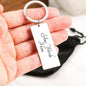 I'm Hooked On You Jewelry Stainless Steel Rectangle Keychain Yes