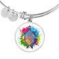 Color Splash Turtle, White Background Circle Bangle Jewelry