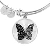 Butterflies Black and White Circle Bangle Jewelry 