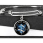 Be Still, White Circle Bangle Jewelry Luxury Bangle (Silver) No