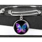Butterflies Color Circle Bangle Jewelry Luxury Bangle (Silver) No