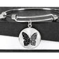 Butterflies Black and White Circle Bangle Jewelry Luxury Bangle (Silver) No