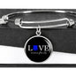 Love Never Fails, Police | Circle Bangle Jewelry Luxury Bangle (Silver) No
