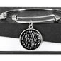 Faith Hope Love, Black Background Circle Bangle Jewelry Luxury Bangle (Silver) No