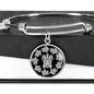 Peaceful Tribal Turtle, Black Background Circle Bangle Jewelry Luxury Bangle (Silver) No