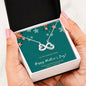 Coolest Mom Infinity Heart Necklace Jewelry 14k White Gold Finish