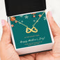 Coolest Mom Infinity Heart Necklace Jewelry 18k Yellow Gold Finish