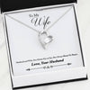 To Wife From Husband - Loving Heart Neckalce Jewelry 14k White Gold Finish 
