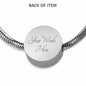 Color Splash Turtle, Clear Background Circle with Durable Steel Bracelet Circle Charm S/M Bracelet & Charm Yes