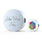 Color Splash Turtle, White Background Circle with Durable Steel Bracelet Circle Charm Charm Only Yes