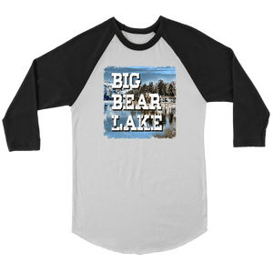 Big Bear Lake V.1 Raglan T-shirt Canvas Unisex 3/4 Raglan White/Black S