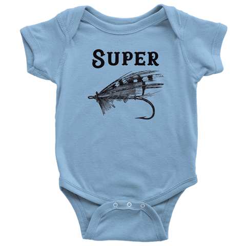 Image of Super Fly T-shirt Baby Bodysuit Light Blue NB