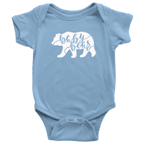 Image of Baby Bear Shirts and Onesies T-shirt Baby Bodysuit Light Blue NB