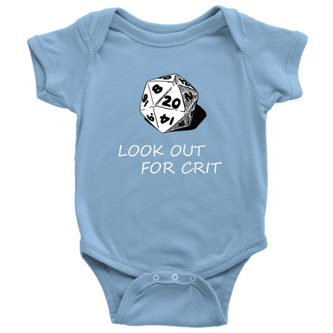 Image of Look Out For Crit Onesies T-shirt Baby Bodysuit Light Blue NB