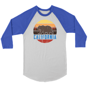 Big Bear Lake California V.1, Raglan T-shirt Canvas Unisex 3/4 Raglan White/Royal S