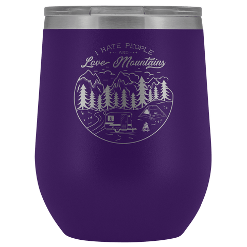 Image of Love The Mountains | Wine Tumbler Wine Tumbler Purple