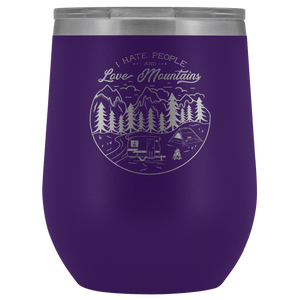 Love The Mountains | Wine Tumbler Wine Tumbler Purple 