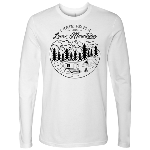 Image of Love The Mountains Mens T-shirt Next Level Mens Long Sleeve White S