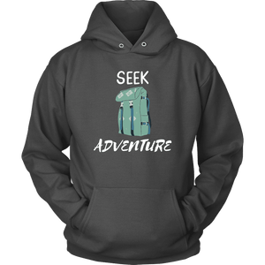 Seek Adventure with Backpack (Womens) T-shirt Unisex Hoodie Charcoal S
