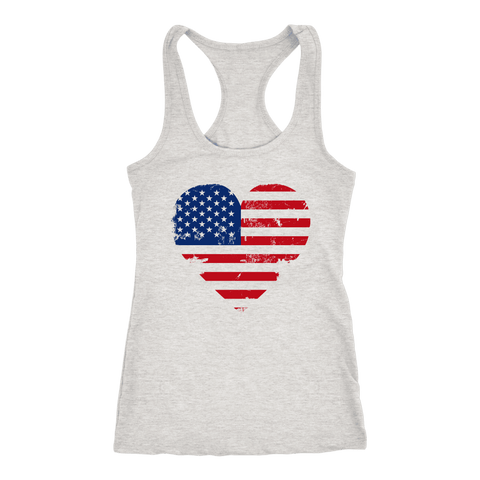 Image of Love America Racerback Tanktop T-shirt Next Level Racerback Tank Heather Grey XS