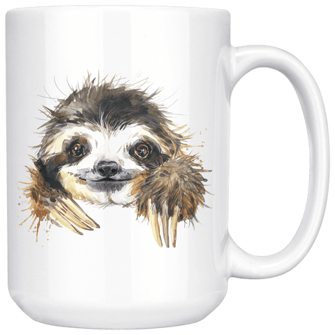 Image of Happy Sloth Mug Drinkware 15oz Mug