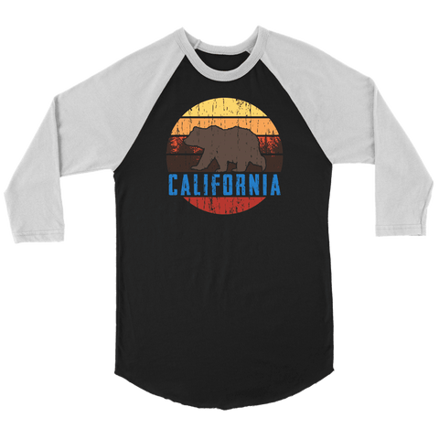 Image of Big Bear Lake California V.1, Raglan T-shirt Canvas Unisex 3/4 Raglan Black/White S
