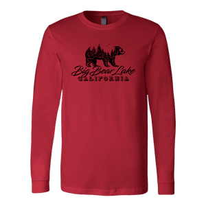 Big Bear Lake California V.2, Hoodies and Long Sleeve T-shirt Canvas Long Sleeve Shirt Red S