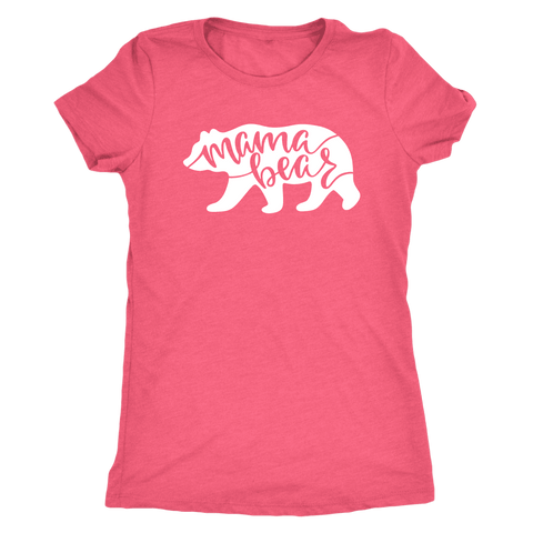 Image of Mama Bear Shirts T-shirt Next Level Womens Triblend Vintage Light Pink S