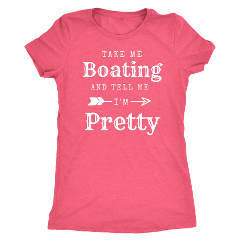 Image of Take Me Boating Womens Shirts T-shirt Next Level Womens Triblend Vintage Light Pink S