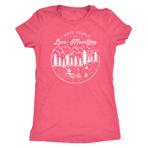 Image of Hate Peeps, Love Mountains T-shirt Next Level Womens Triblend Vintage Light Pink S