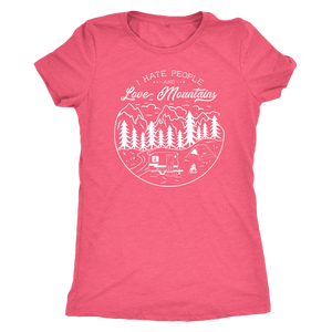 Hate Peeps, Love Mountains T-shirt Next Level Womens Triblend Vintage Light Pink S