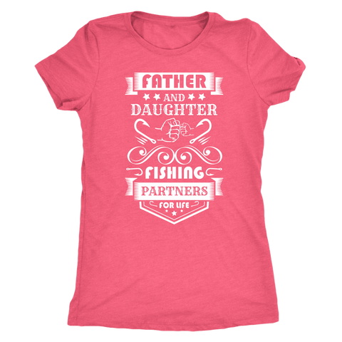 Image of Father and Daughter Fishing Partners T-shirt Next Level Womens Triblend Vintage Light Pink S