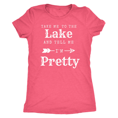 Image of To The Lake T-shirt Next Level Womens Triblend Vintage Light Pink S