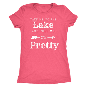 To The Lake T-shirt Next Level Womens Triblend Vintage Light Pink S