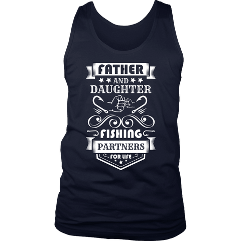 Image of Father and Daughter Fishing Partners T-shirt District Mens Tank Navy S