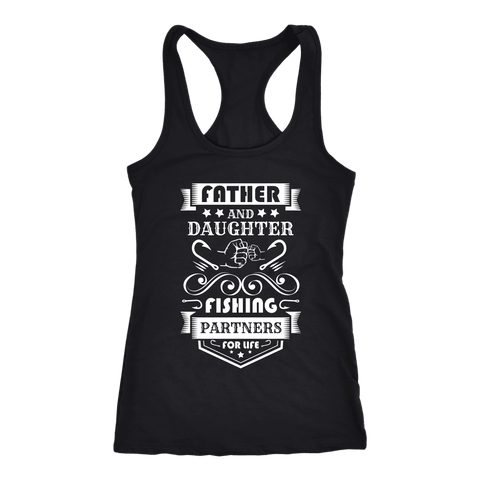 Image of Father and Daughter Fishing Partners T-shirt Next Level Racerback Tank Black XS