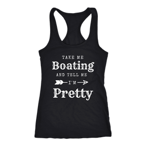 Take Me Boating Womens Shirts T-shirt Next Level Racerback Tank Black XS