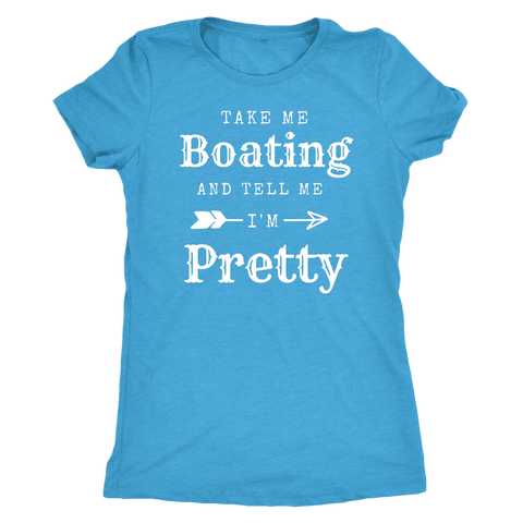 Image of Take Me Boating Womens Shirts T-shirt Next Level Womens Triblend Vintage Turquoise S