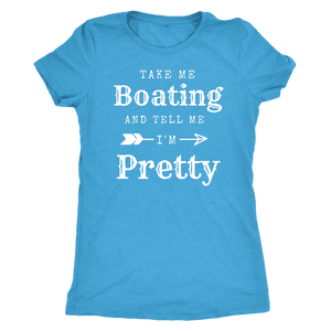 Take Me Boating Womens Shirts T-shirt Next Level Womens Triblend Vintage Turquoise S
