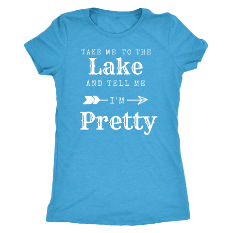 Image of To The Lake T-shirt Next Level Womens Triblend Vintage Turquoise S