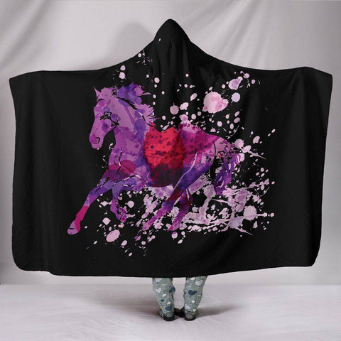 Image of Premium Wild Horse Hooded Blanket 