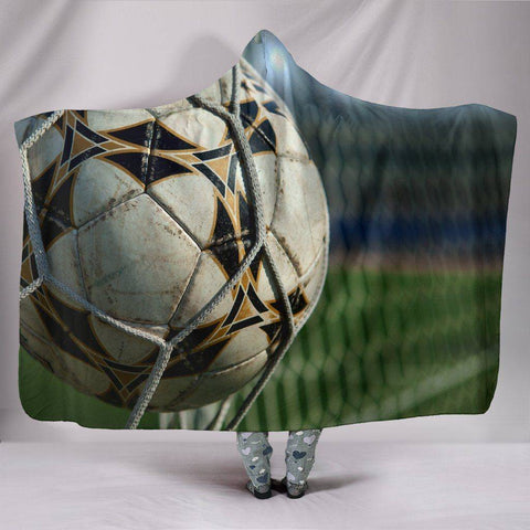 Image of Premium Hoodie Blanket with Football 