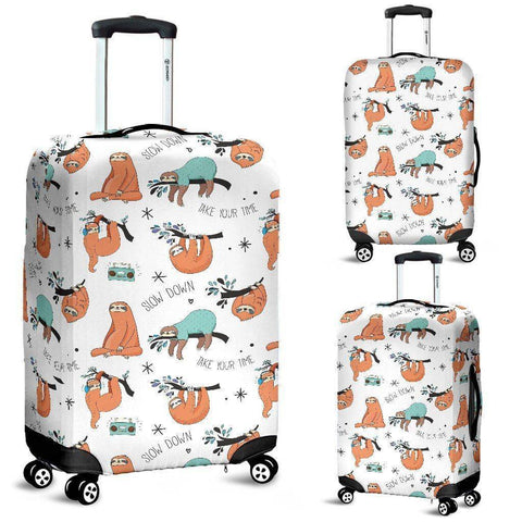 Image of Cool Sloths Luggage Cover White