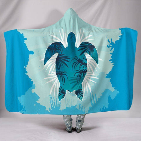 Image of Custom Hoodie Blanket - Turtle Swimming Hooded Blanket Youth 60"x45"