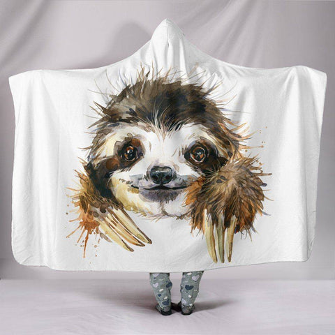 Image of Smiling Sloth Hoodie Blanket 