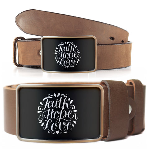 Image of Faith Hope Love Belt Buckle