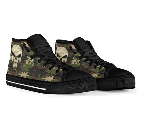 Image of Camo Punisher Canvas High Tops Shoes