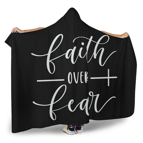 Image of Faith Over Fear Hooded Blanket