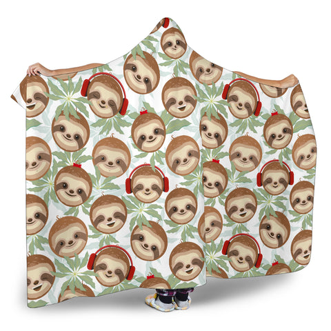Image of Dj Sloth Hooded Blanket Large Print